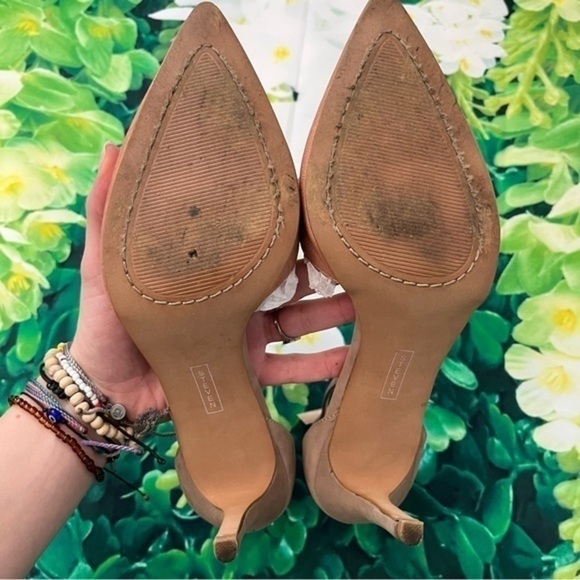 Steven By Steve Madden Anibell Peach Pink Leather Point Toe Heels Size 8.5 - Picture 12 of 16
